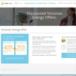 40% off Electricity & 25% off Gas (Usage Only) @ Simply Energy [VIC]