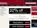 20% off Borders (Online Only) until Midnight 30 Jan with Coupon Code