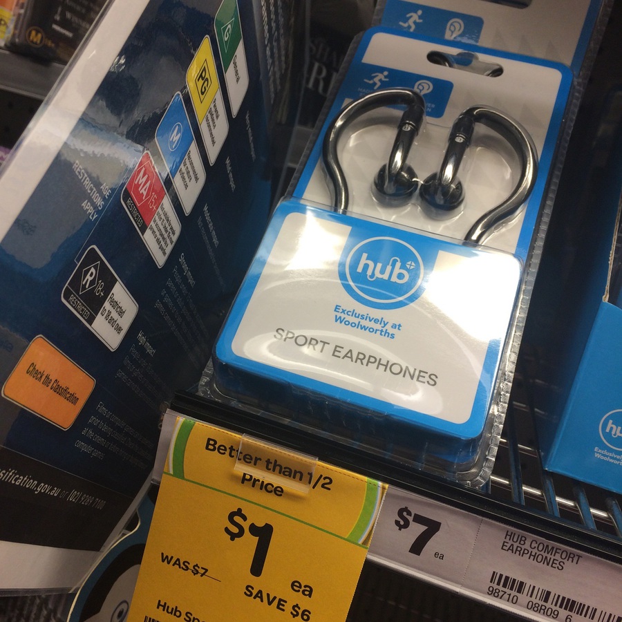 Hub in Ear Sports Headphones 1 Woolworths OzBargain