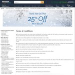 25% off Any Book at Amazon