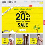 Further 20% off on All Items @ Connor T Shirt from $7.99 Click and Collect 5 Days Only