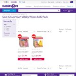 Johnson's Baby Wipes 6x80pk $11.99 ($2 per 80pk) @ Toys"R"Us ($19.99 @ Chemist Warehouse) - Ends Tuesday 31st May