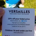 20% off National Gallery of Australia Exhibition "Versailles Treasures of The Palace"