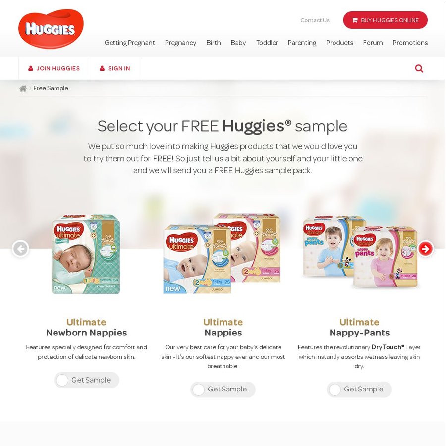 Free Huggies Sample Pack When You Sign up with Huggies - OzBargain