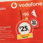 Vodafone $50 Prepaid Starter Pack for Half Price @Coles