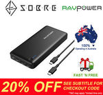 20% off Storewide - RAVPower 26800mAh USB-C PD Port Power Bank $84.76 Delivered @ SOBRE eBay Store