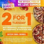 Buy 1 Premium or Traditional Pizza & Get 1 Traditional Pizza Free @ Domino's