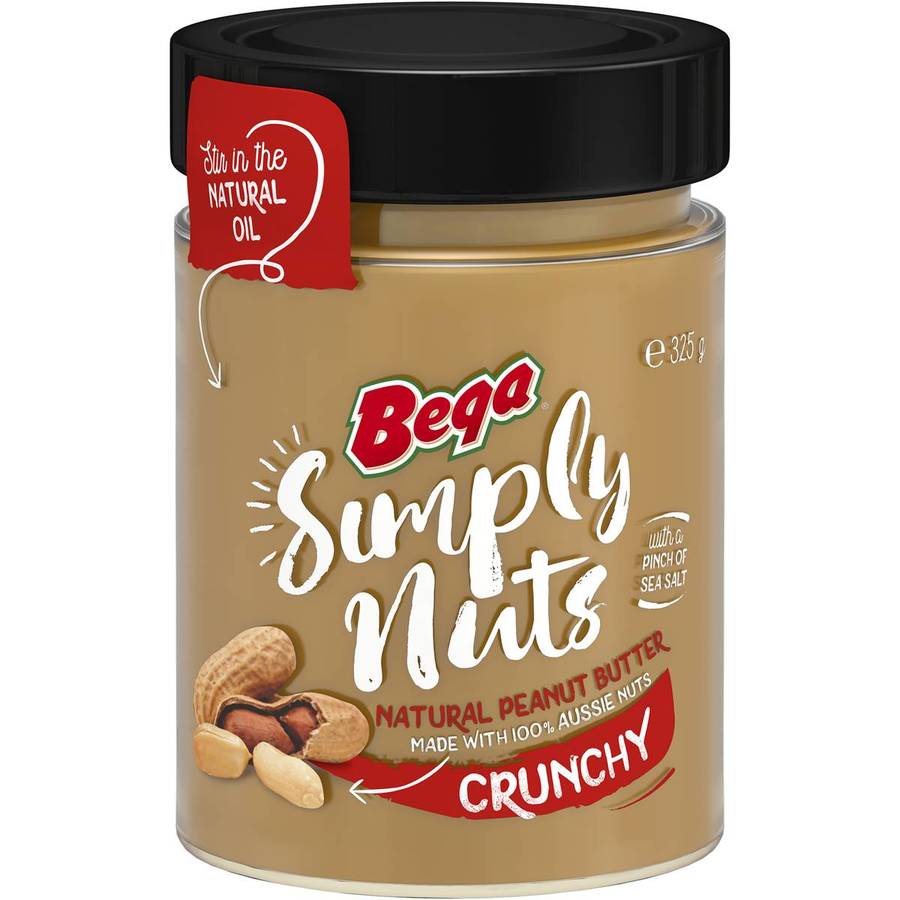 Half Price Bega Simply Nuts Peanut Butter 325g $2.50 ...