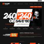 Boost Prepaid $240 | 12 Months Expiry | 240GB Data | Unlimited Talk & Text | Overseas* | Telstra 4G | @ Boost Mobile