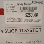 [QLD] KitchenAid 4 Slice Toaster $149 @ Harvey Norman, Aspley