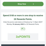Earn 3x Rewards Points for Shops > $100 @ Woolworths Online