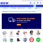 Free Standard Home Delivery on Orders over $100 @ BIG W
