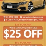 [VIC] $25 off $250, $50 off $500, $100 off $1000 @ iCar Automotive (Hoppers Crossing)