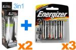 2 x 3-in-1 Torch/Flashlight/Lantern + 12 PCS GENUINE ENERGIZER AA BATTERIES $ 16.88+shipping