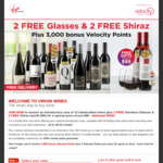 Virgin Wines: 12 Handcrafted Wines Plus 2 Free Stemless Glasses & 2 Free Shiraz (Worth $95) for $99 + 3000 Velocity Points