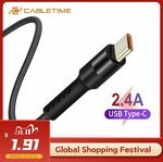 CABLETIME USB to Type-C Cable 1m US$1 (~A$1.38) Delivered @ Cabletime Official Store