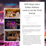 Win Dinner and a Sydney Harbour Cruise to See The Vivid Festival from Explore Travel
