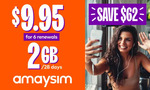 $7.96 for Six 28-Day Renewals of amaysim 2GB Mobile Plan @ Groupon (App Required)