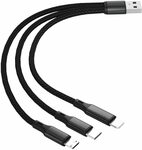 3 in 1 Multi Charging Cable Lightning, Type C, Micro USB $7.79 + Delivery ($0 with Prime/ $39 Spend) @ EASTCREADOR via Amazon AU