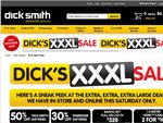 Dick Smith XXXL Sale Saturday 26th May In Store & Online 15% off Apple computers, 50% of Batteries, 8GB USB, 40% off kbs