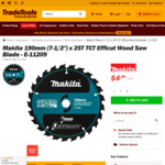 Makita190mm Efficut Wood Saw Blade $4.90 + $8.31 Standard Delivery  (Possible Price Error Normally $65.60) @ Tradetools