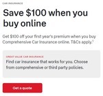 $100 off First Year Comprehensive Car Insurance + 14% Cashrewards Cashback @ Australia Post (Online Only)