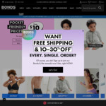 Spend $80, Save $10 & Free Delivery or C&C @ Bonds (Online)