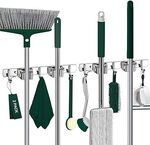 Staiko 2pack Broom Mop Holder Wall Mount with 2 Racks 3 Hooks $6.49 + Delivery ($0 with Prime/ $39 Spend) @ Fukons via Amazon AU