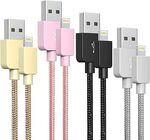 AHGEIIY 4-Pack 1m USB to Lightning Cable (MFi Certified) $10.72 + Delivery ($0 with Prime/ $59 Spend) @ AHGEIIY via Amazon AU