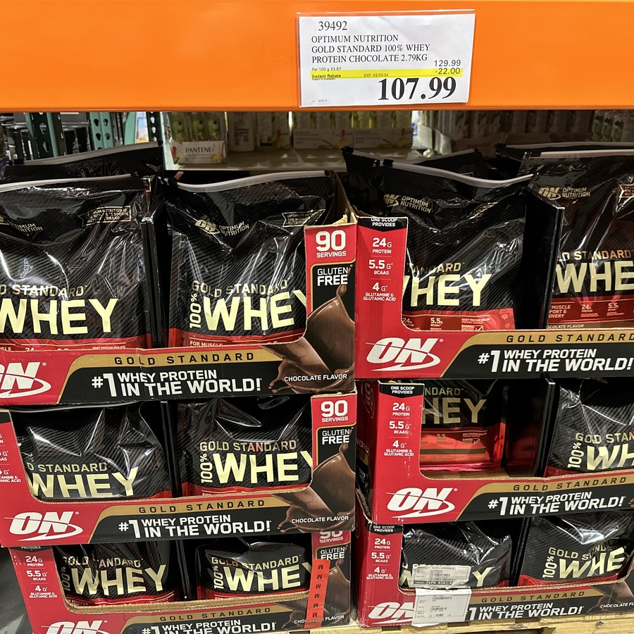 Gold Standard Protein Powder Costco Optimum Nutrition Gold Standard Whey Protein Powder 2.79kg Chocolate
