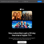 1 Month Free Apple TV+ for New & Eligible Returning Users @ Apple TV