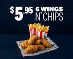 $5.95 Wing's N Chips (6 Wings + 1 Regular Chip) - Pickup and Online Only @ KFC