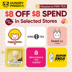 [NSW] $8 off $8 Min. Spend on Selected Bubble Tea Stores (Pick-up Only) via HungryPanda