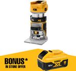 DeWALT 8mm 18V XR Li-Ion Brushless Router (Skin Only) & DeWALT DCB188-XJ 8Ah Battery $303 - In-Store Only @ Bunnings