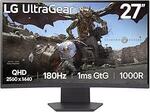 LG 27GS60QC-B 27" Ultragear QHD 1000R Curved VA 180Hz Gaming Monitor, 1ms (GtG), HDR10, sRGB 99% $288 Delivered @ Amazon AU