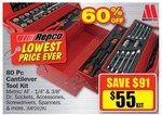 MechoPro 80 Pc Cantilever Tool Kit, $55.00 KIT (Save $91 / 60%) @ Repco