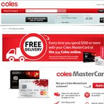 Free Coles Online Delivery with $100+ Spend Using Coles MasterCard until 31 December 2014
