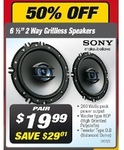 Sony 6.5" 2 Way Speakers Was $49.00 Now $19.99 @ Supercheap Auto