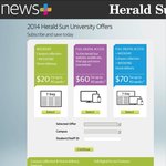 Herald Sun (VIC) - University Student/Staff Subscription - $20 for Weekend Delivery (40 Weeks)