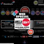 Domino's: Any 3 Traditional Pizzas + Garlic Bread + 1.25lt Coke Pickup at $19.95 until 12 June