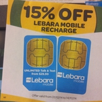 15% off Lebara Recharge at Woolworths