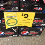 Pepsi Max 30 Cans for $9. $0.8/L at Woolworths, Wheelers Hill [VIC]