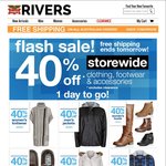 Free Shipping - 40% off Site Wide @ Rivers