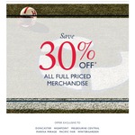 30% off at Tommy Hilfiger - in Store Only - All Full Priced Merchandise
