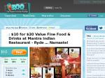 $10 for $20 Value Fine Food & Drinks at Mantra Indian Restaurant - Ryde … Namaste!