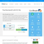 GeoTrust TrueBusinessID EV SSL Certificate, Additional $10 off @ SSL Trust