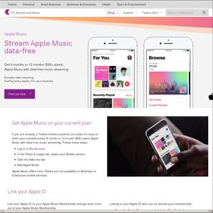 Unmetered Apple Music Streaming @ Telstra (Prepaid and Postpaid Customers)