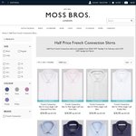 Half Price French Connections Shirts at Moss Bros, from $36