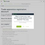 50% off 12 Month Vehicle Registration for Victorian Trade Apprentices (Save $393.70)