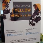 Uppababy Alta Yellow $450 (Usually around $700) at Baby Expo, Sydney Olympic Park